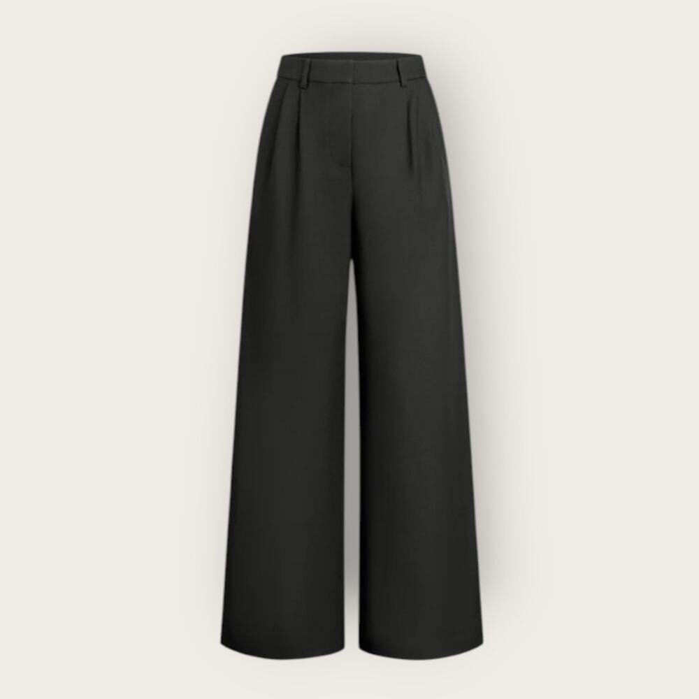 Commense Solid Black Wide Leg Pants – Size XL (US 12) NWT - Euro Modern Chic